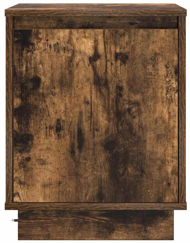 Camas de cabeceira com luzes de LED 2 pcs Carvalho Fumado 39x34,5x50 c