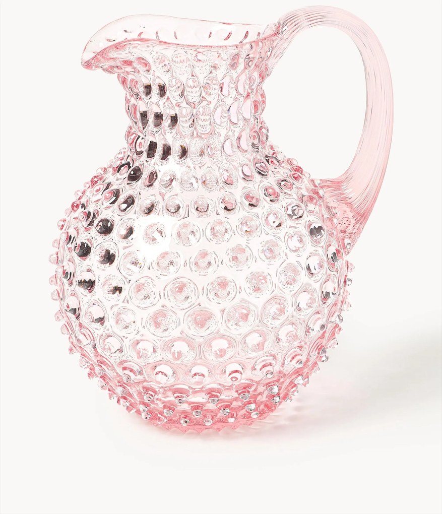 Jarro de vidro artesanal Hobnail, 2 L