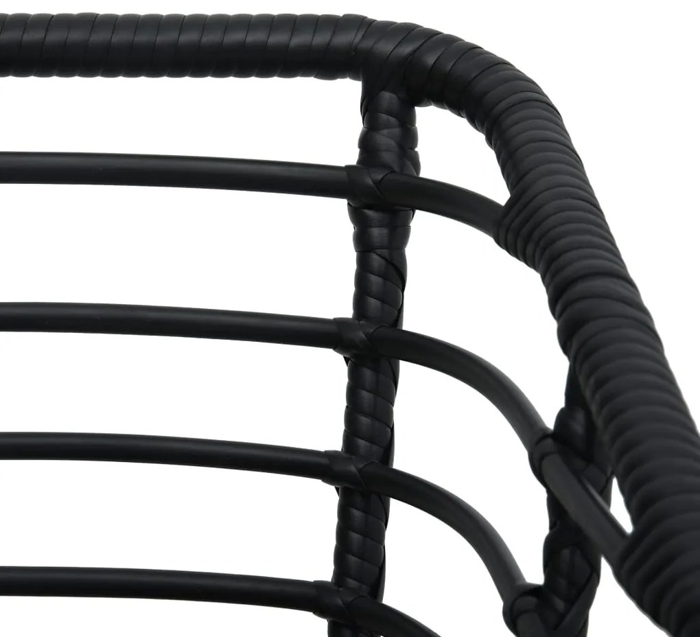 3 pcs conjunto bistrô vime PE preto