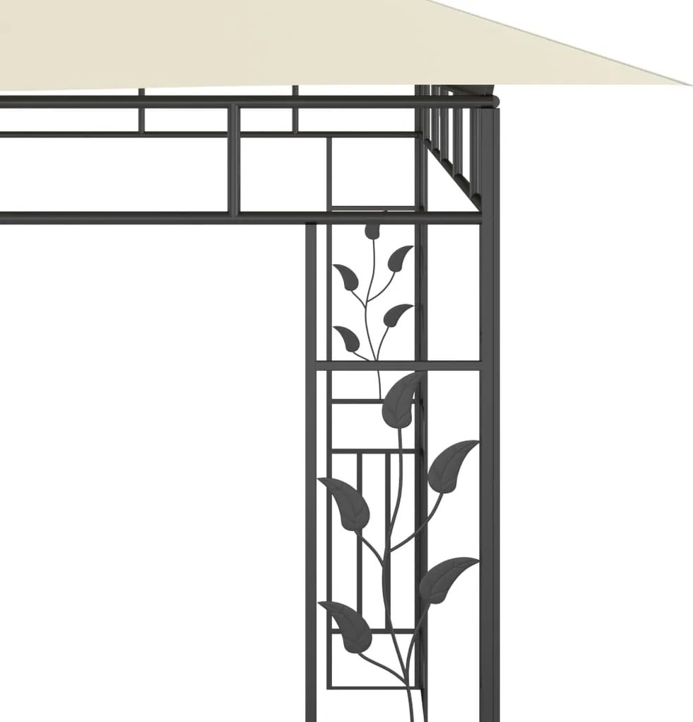 Gazebo com rede mosquiteira 6x3x2,73 m creme