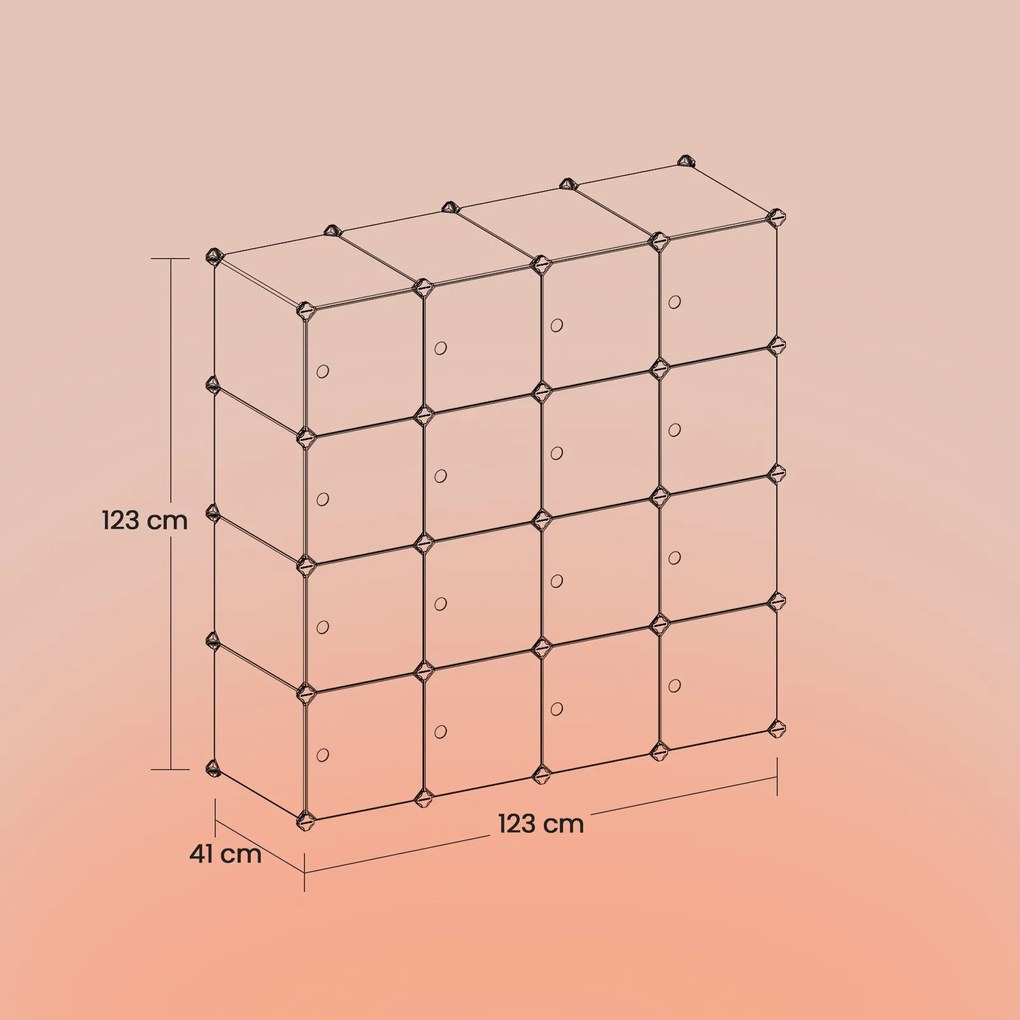 Armário de plástico para roupas infantis 123 x 41 x 123 cm (C x L x A) branco