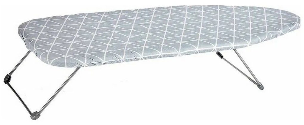 Tábua de Engomar Cinzento Zig-zag Metal (30,5 x 14 x 74 cm)
