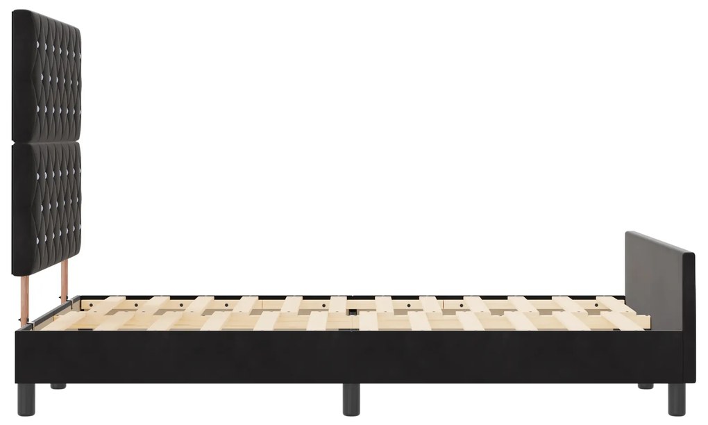 Cama vidaXL Preta 120x200 cm Veludo