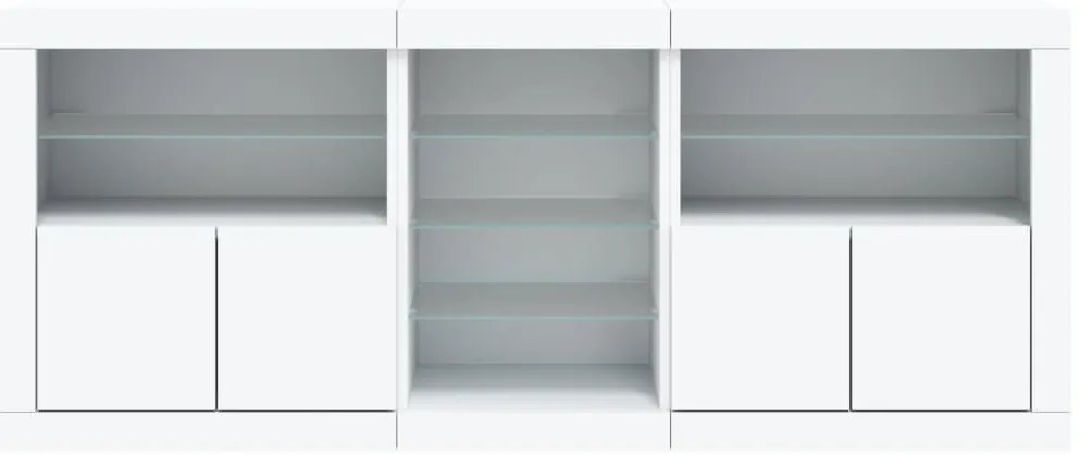 Aparador com luzes LED 181,5x37x67 cm branco