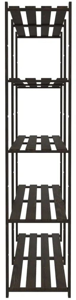 Unidade de 5 prateleiras 170x38x170 cm pinho maciço preto