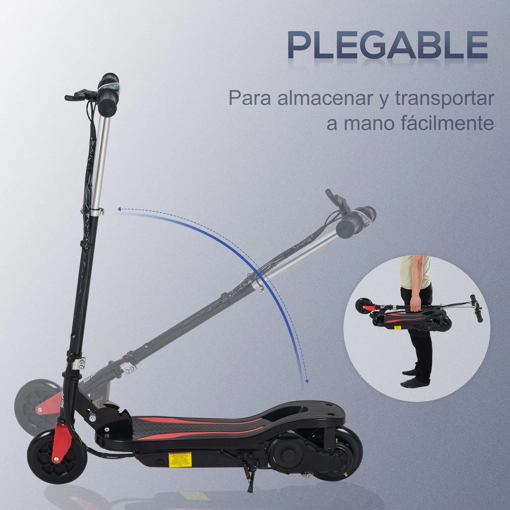 HOMCOM Trotinete Elétrico Dobrável Suporta até 50kg com Altura Ajustáv