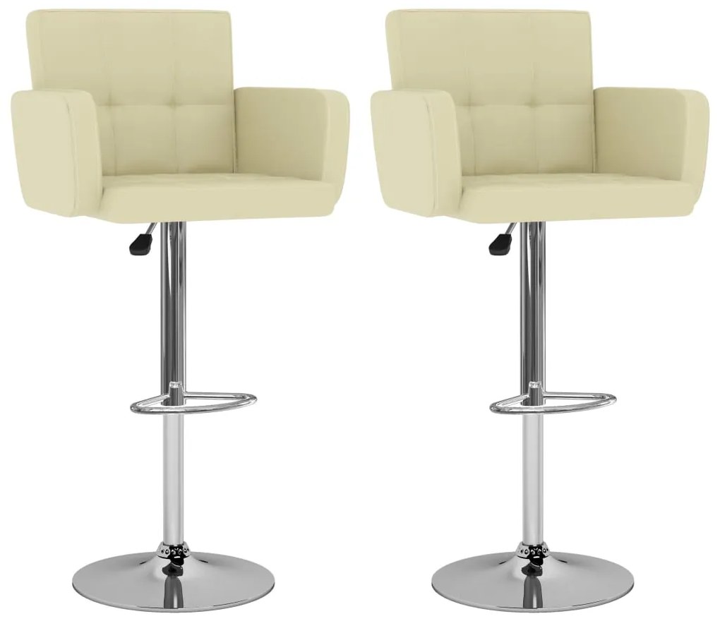 vidaXL Bancos de bar 2 pcs couro artificial cor creme