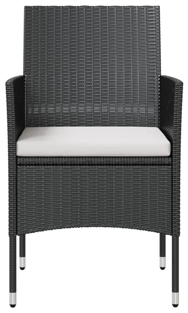 8 pcs conjunto lounge de jardim c/ almofadões vime PE preto