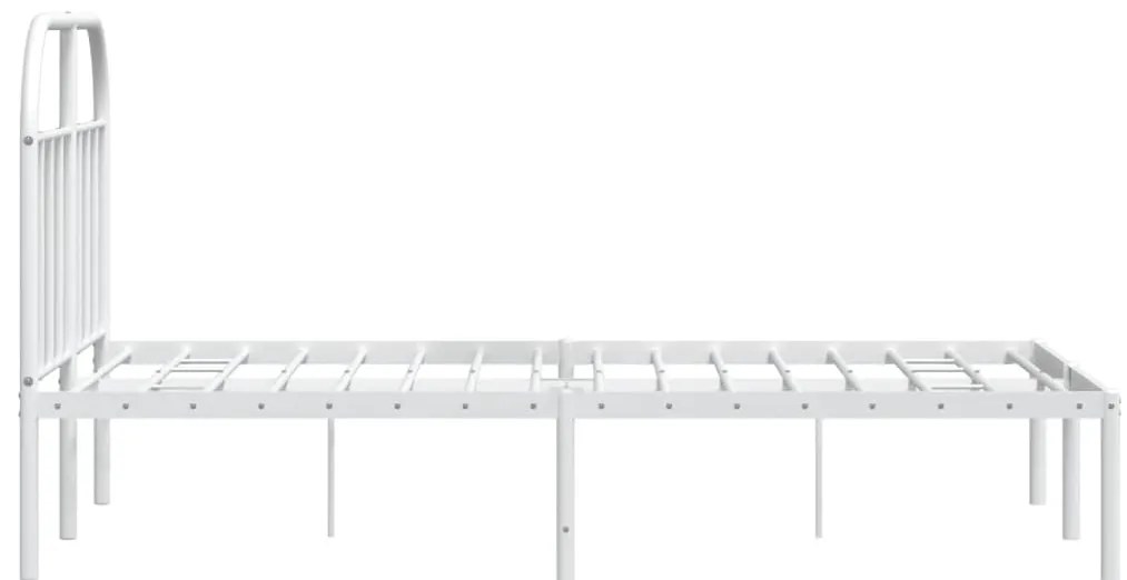 Estrutura de cama com cabeceira 120x190 cm metal branco