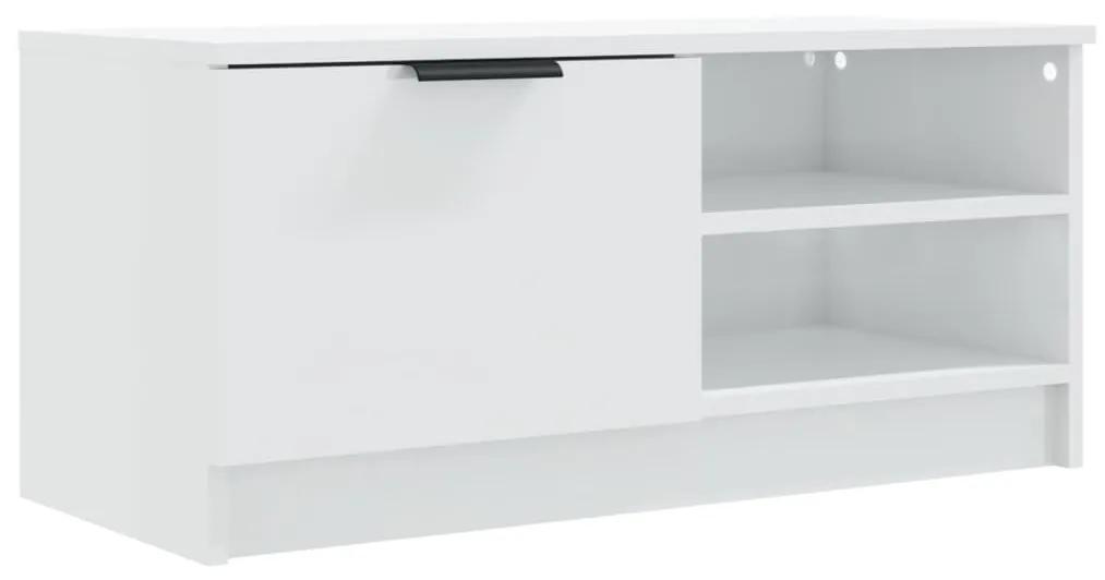 Móvel de TV 80x35x36,5 cm madeira processada branco brilhante