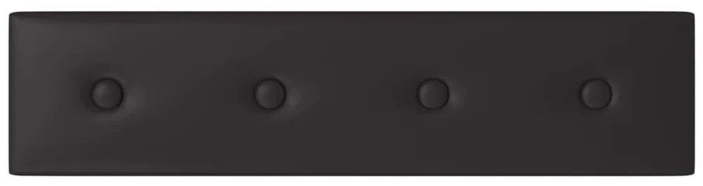 Painel parede 12pcs 60x15 cm couro artificial 1,08 m² cor preto