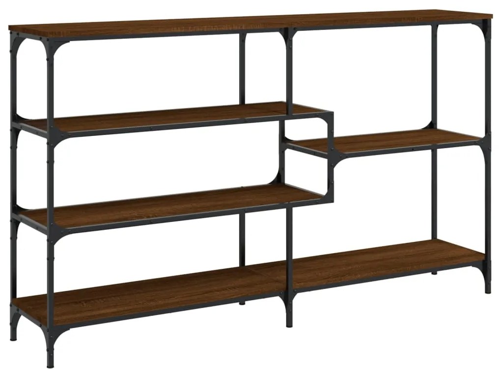 Mesa consola 160x32x95 cm derivados madeira carvalho castanho