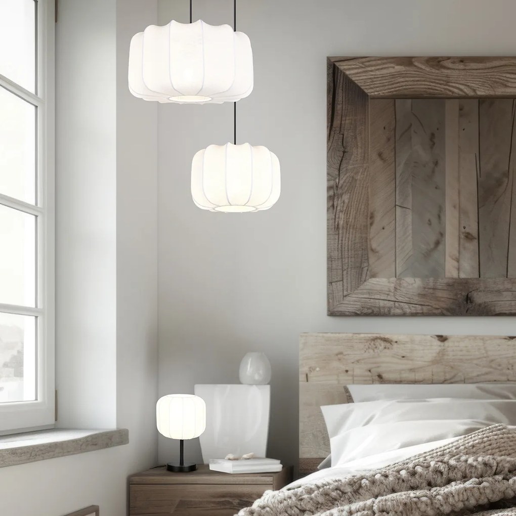 Candeeiro suspenso Japandi preto com branco 40cm - Madleine