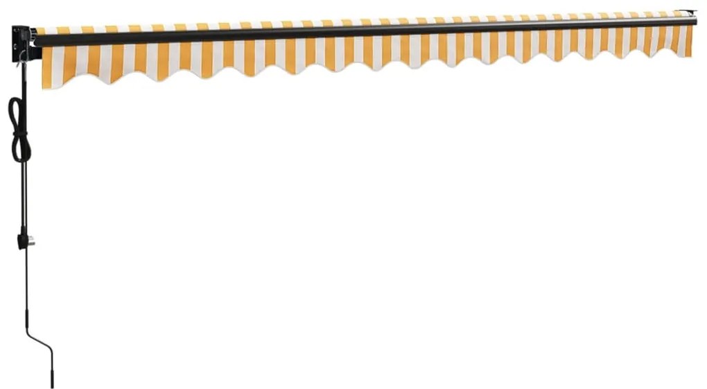 Toldo retrátil automático 4,5x3 m amarelo e branco