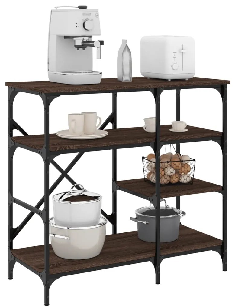 vidaXL Estante 90x40x84cm derivados de madeira/metal carvalho castanho