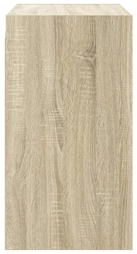Armário de parede c/ portas vidro 68x37x68,5 cm carvalho sonoma