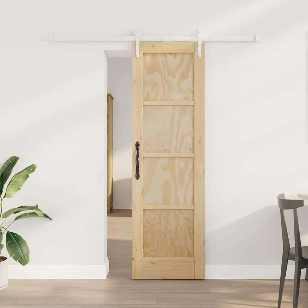 vidaXL Porta Deslizante Manual Natural e branco 61 x 198,5 cm