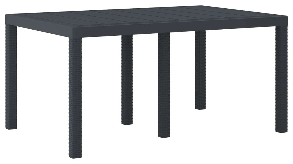 vidaXL Mesa de Jardim Antracite 150 x 100 x 73 cm vime PE