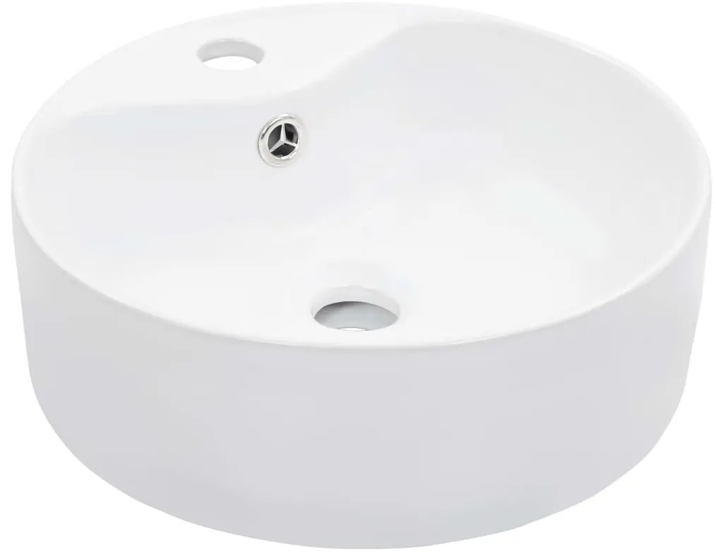 Lavatório com extravasamento 36x13 cm cerâmica branco