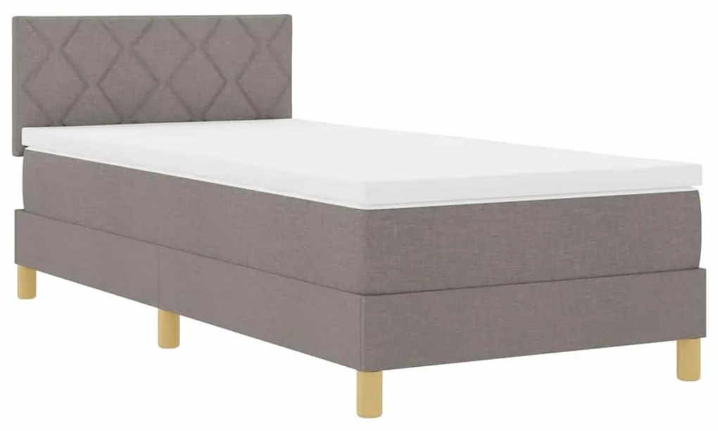 Cama Box com Colchão Taupe 90x200 cm Tecido