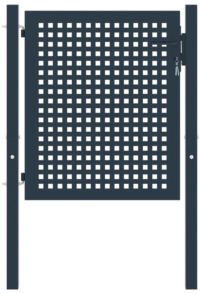 vidaXL Portão de cerca Antracite 102x75 cm Aço