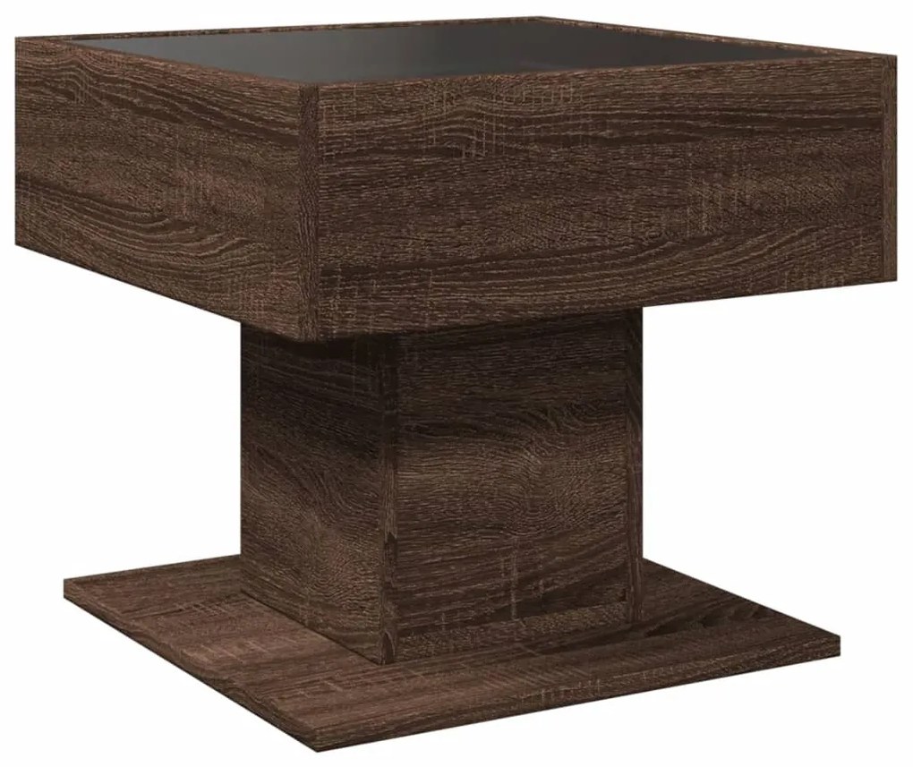 Mesa de centro c/ LEDs 50x50x45 madeira processada