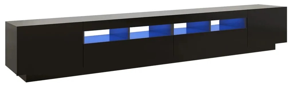 Móvel de TV Giancarlo com Luzes LED de 260cm - Preto - Design Moderno