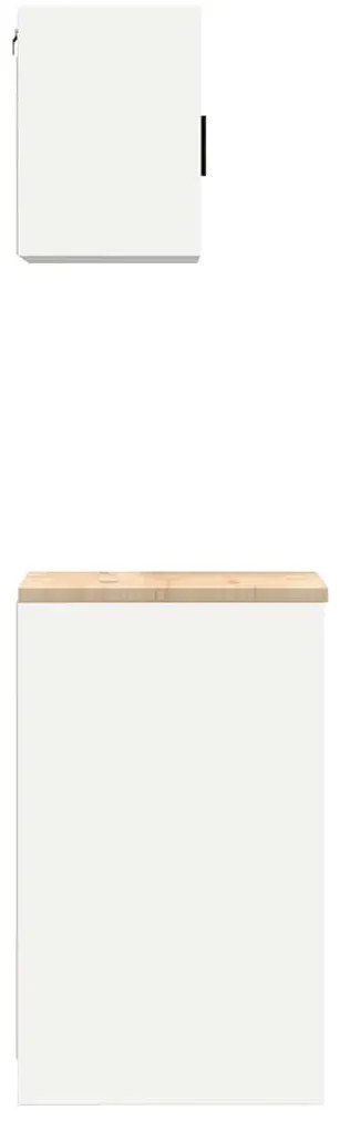 Armários de garagem 2 pcs derivados de madeira branco