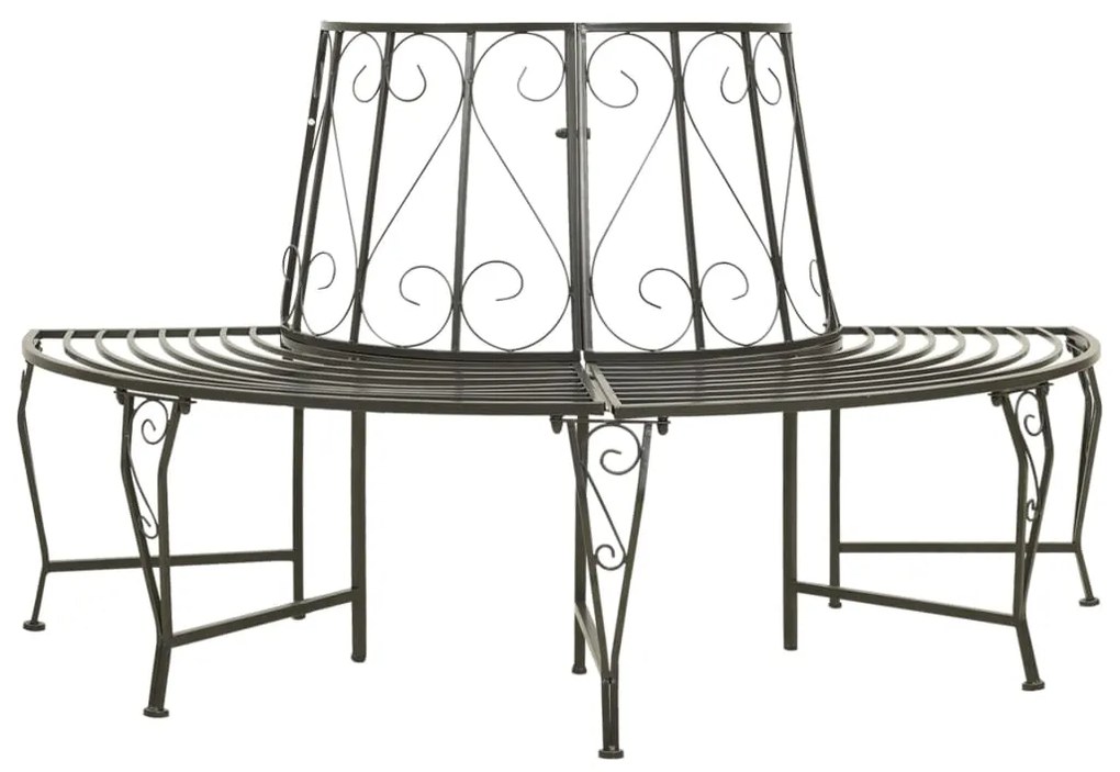 Banco de jardim para árvore semicircular 160 cm aço