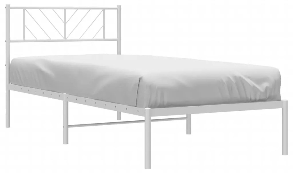 Estrutura de cama com cabeceira 90x200 cm metal branco