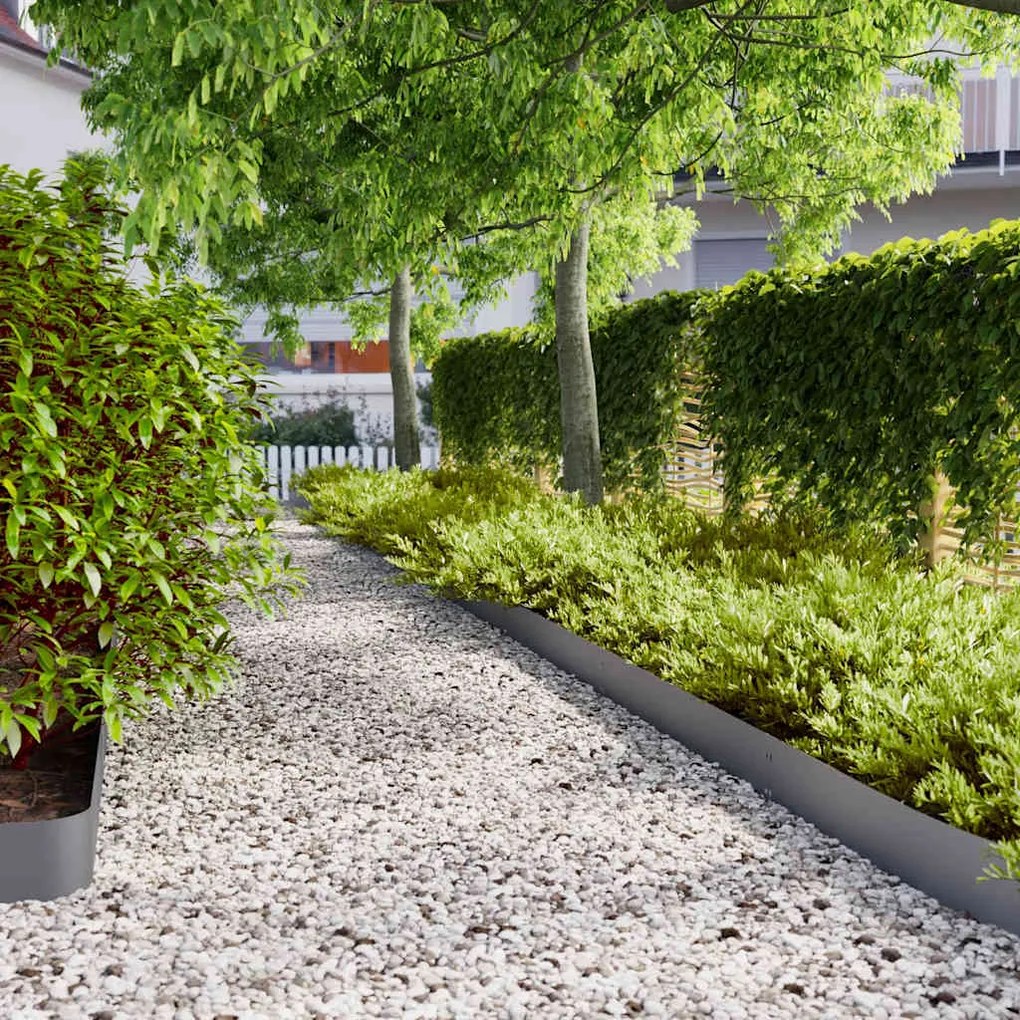 vidaXL Orlas de relva 50 pcs antracite 15x103 cm aço laminado a frio