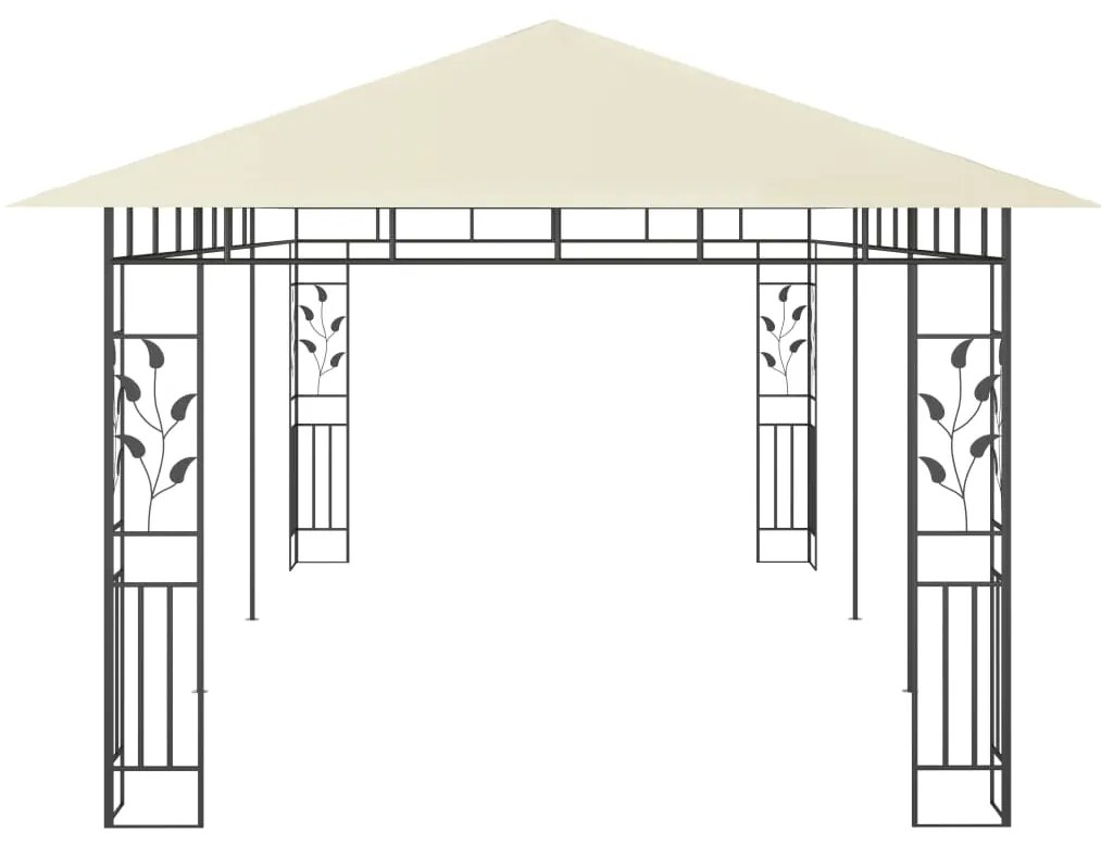 Gazebo com rede mosquiteira 6x3x2,73 m creme