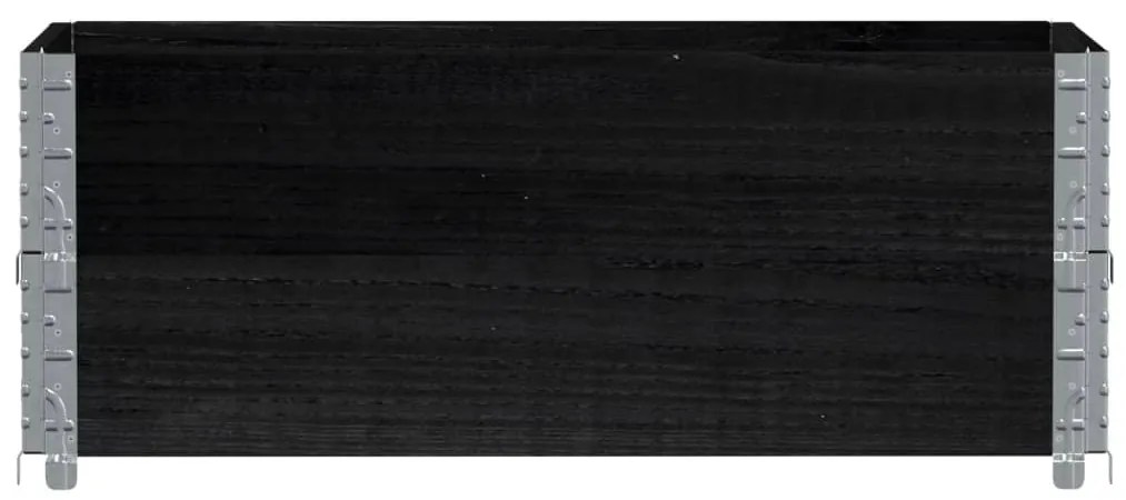 Vaso/floreira de jardim 100x50 cm madeira de pinho maciça preto
