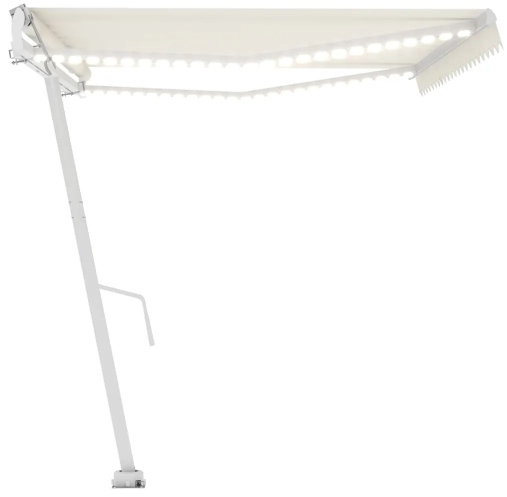 Toldo automático com LED e sensor de vento 500x350 cm cor creme