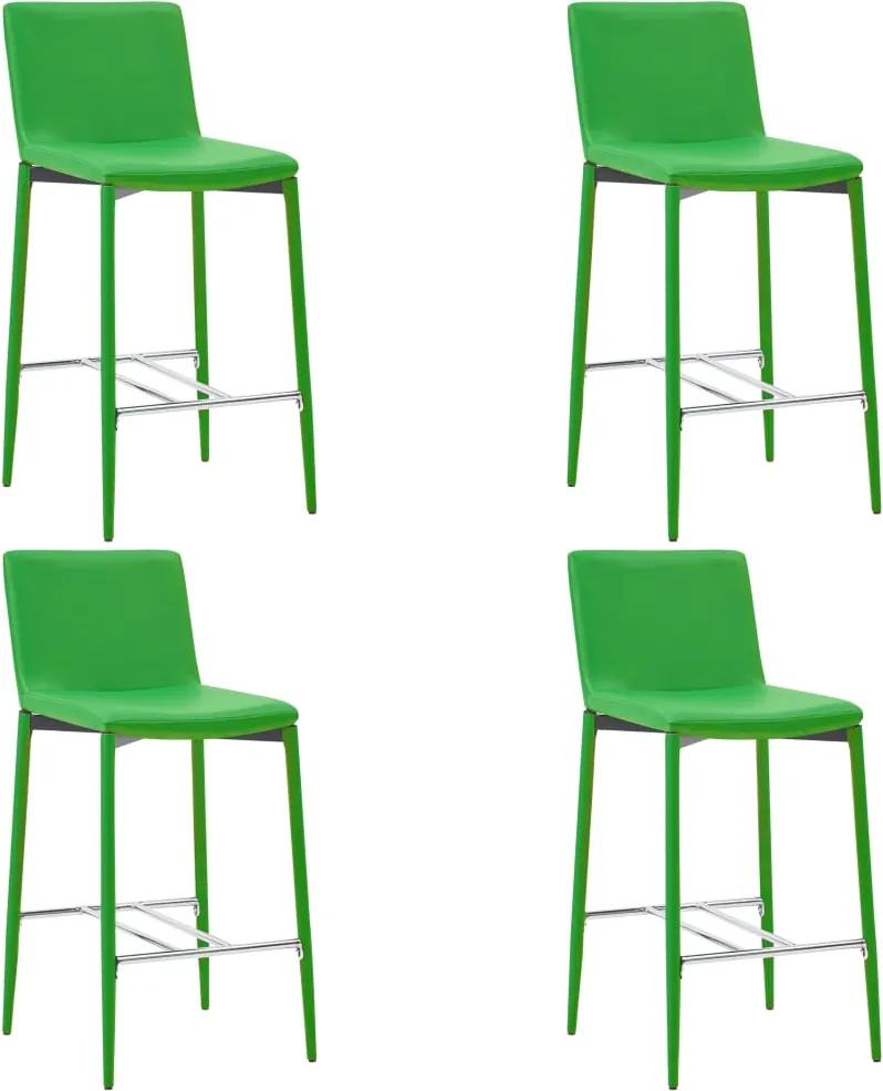 Cadeiras de bar 4 pcs couro artificial verde