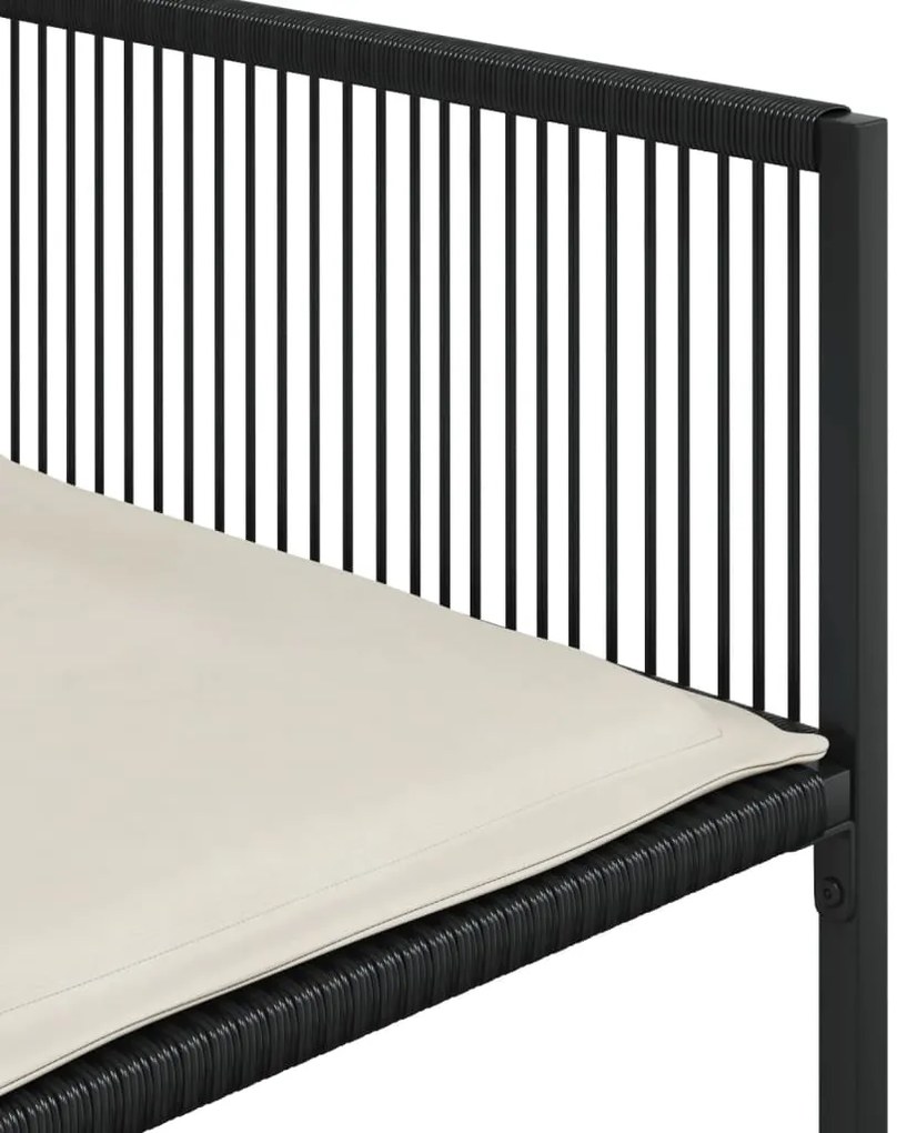9 pcs conjunto de jantar p/ jardim c/ almofadões vime PE preto