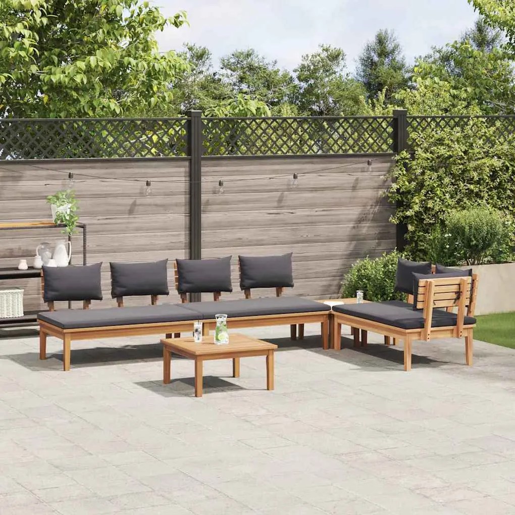 Conjunto de Jantar de Jardim com 5 Peças - Madeira Teak Sólida
