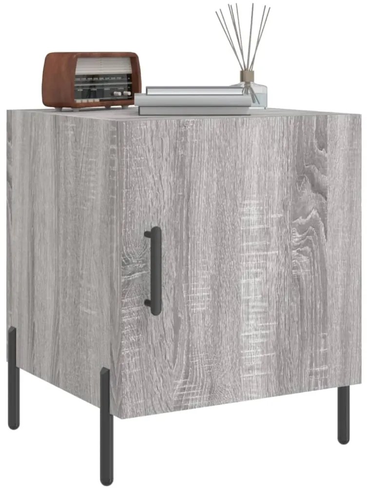 Mesa cabeceira 2pcs 40x40x50 cm madeira processada cinza sonoma