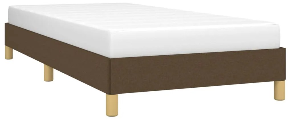 Estrutura de cama sem colchão 90x190 cm tecido castanho-escuro