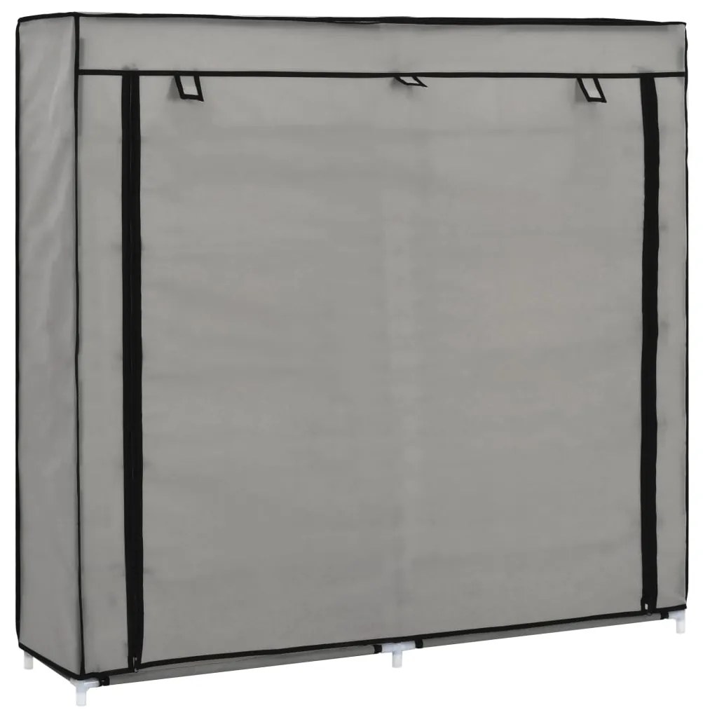 282434 vidaXL Sapateira com cobertura 115x28x110 cm tecido cinzento