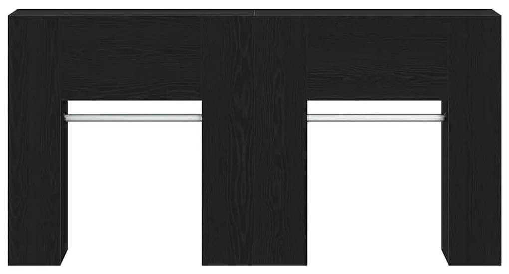 Armários para Corredor 2 pcs Carvalho Preto Madeira de Engenharia