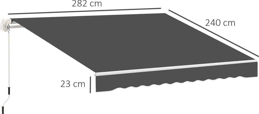 Tecido de substituição para toldo com lambrequim 2,82 x 2,4 m (ESTRUTURA NÃO INCLUIDA), padrão de ondas suaves, em poliéster de alta densidade (280 g/