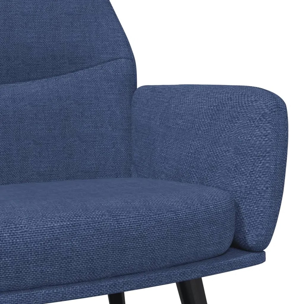 Cadeira de descanso com banco tecido azul