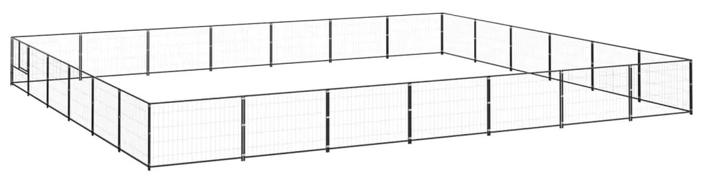 vidaXL Canil para cães 42 m² aço preto