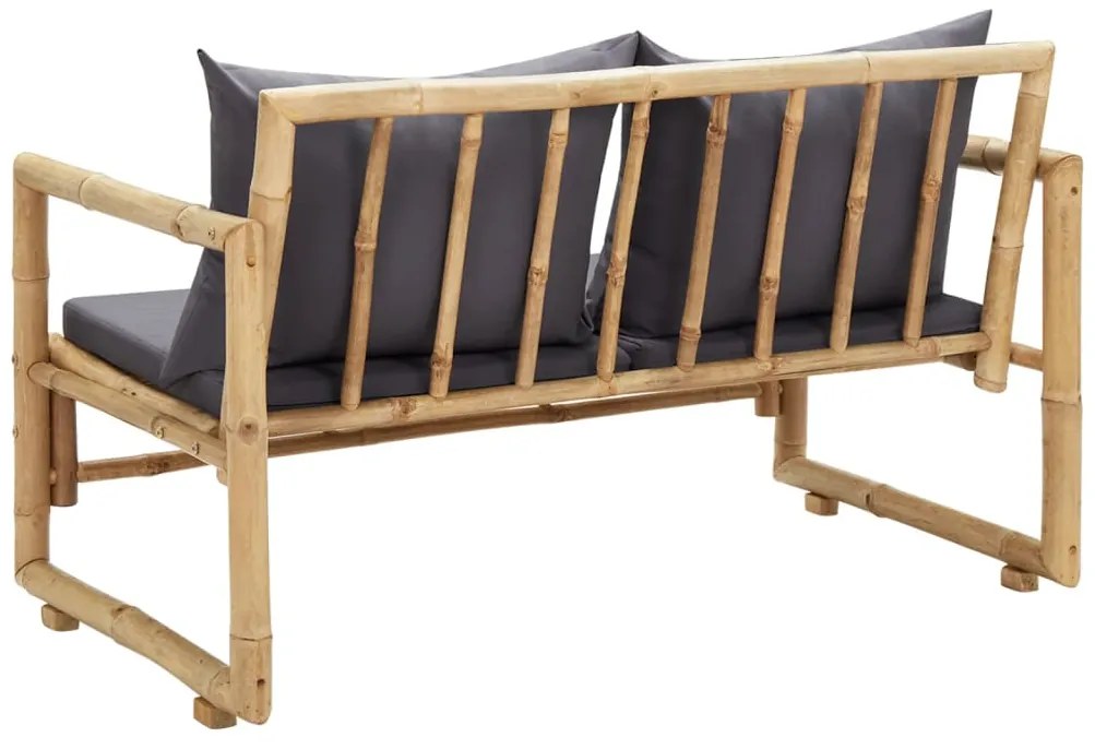 Banco de jardim com almofadões 115 cm bambu
