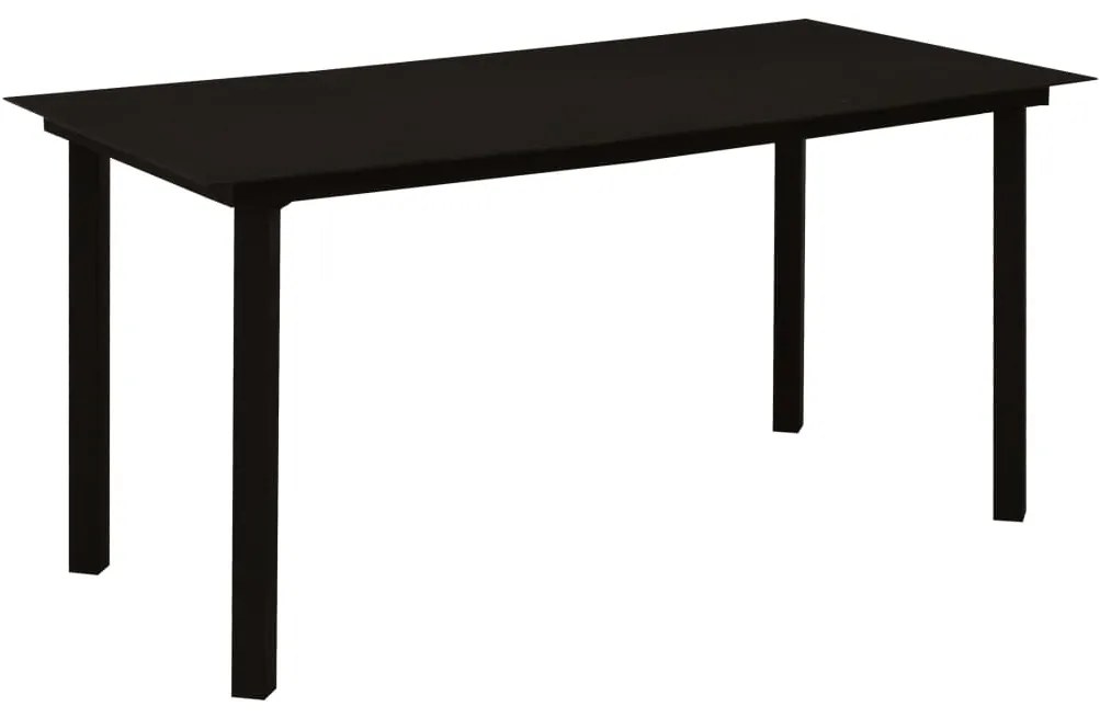5 pcs conjunto de jantar p/ jardim corda de algodão e aço preto