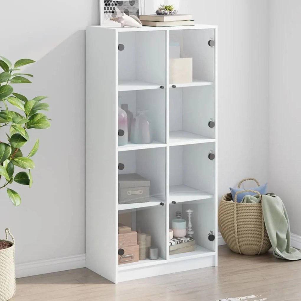 Armário alto c/ portas 68x37x142 cm derivados de madeira branco