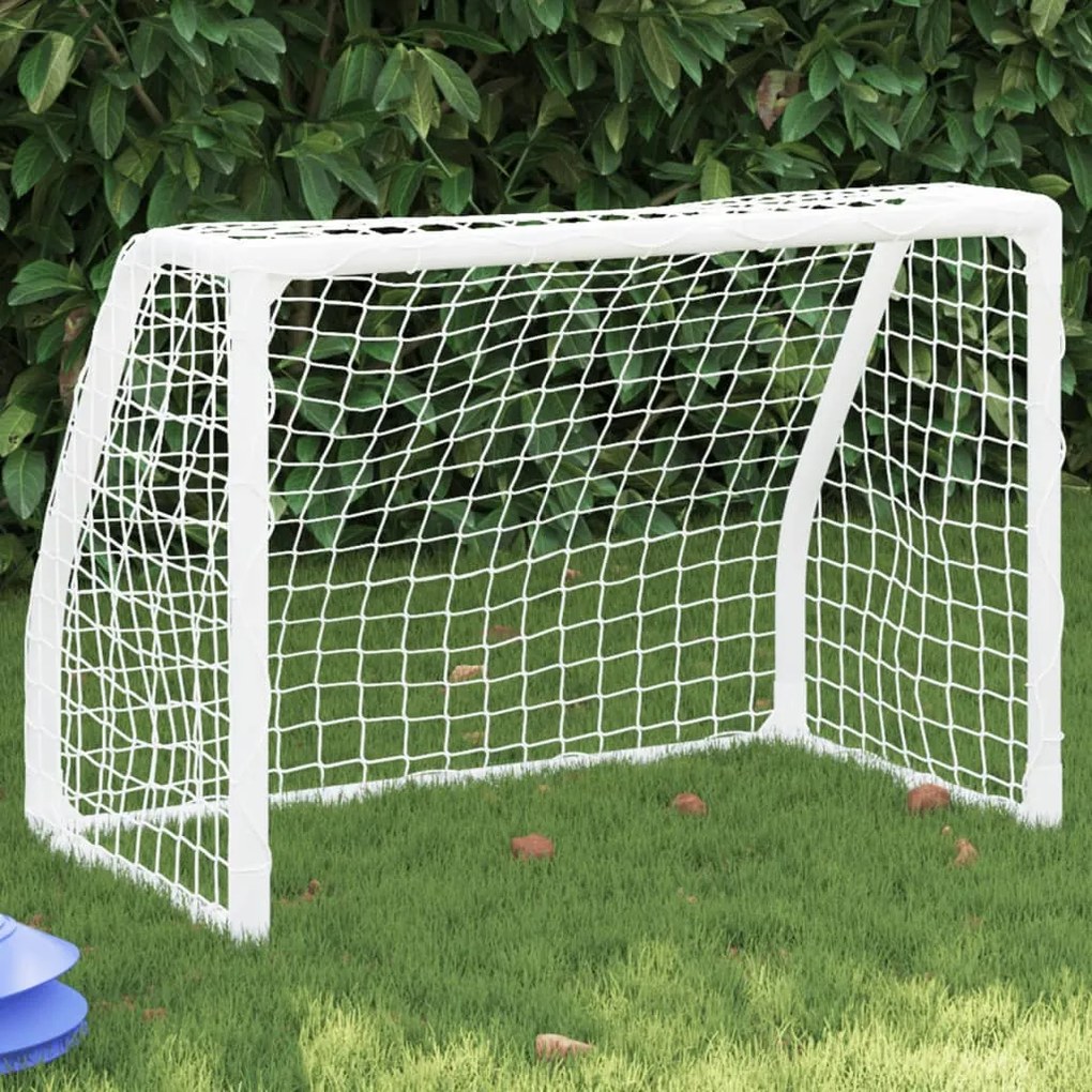 Baliza futebol infantil 2 pcs c/ bola 64x35x48 cm metal branco