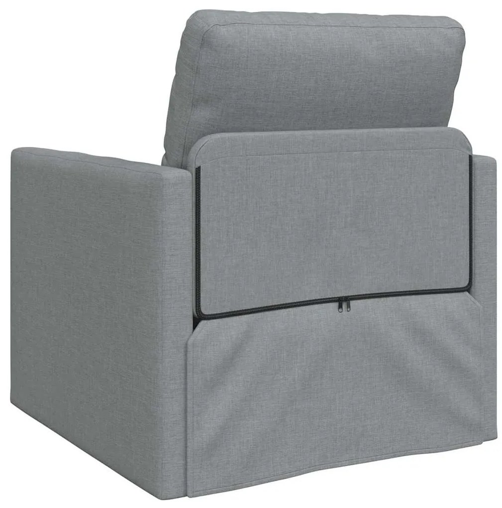 Sofá-cama de Chão 2 em 1 Cinza-claro 74x77x81 cm Tecido