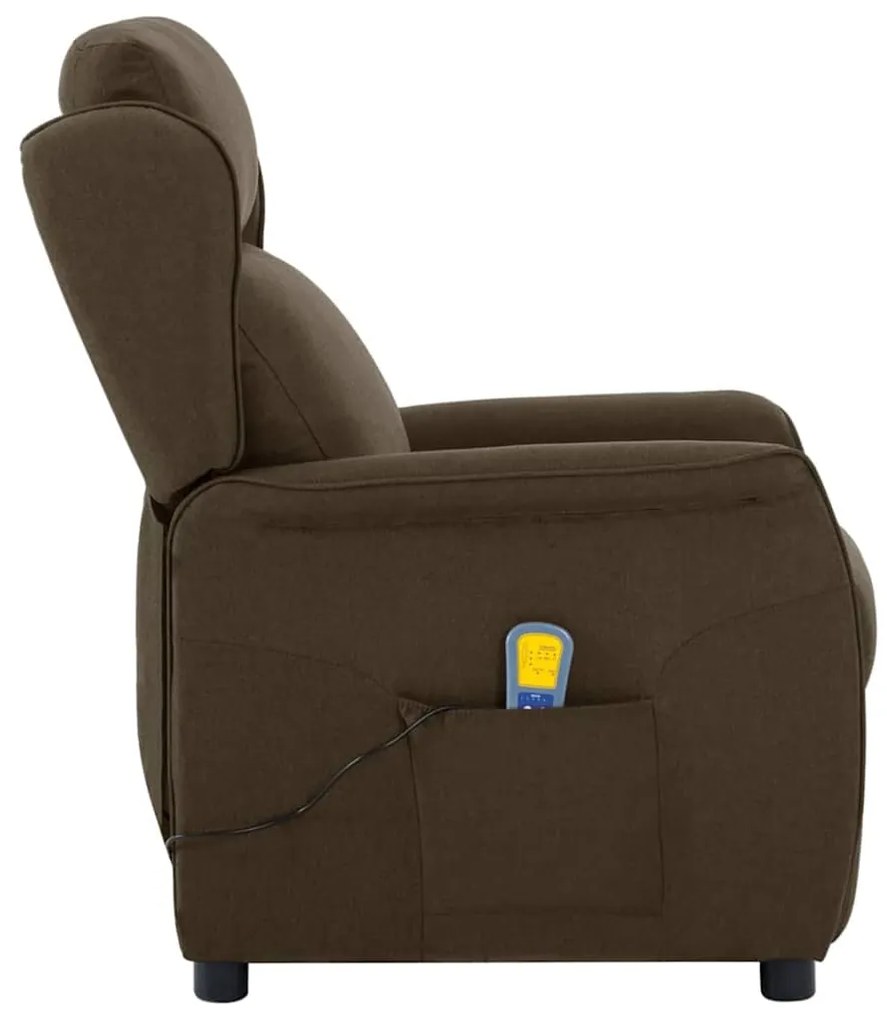 Cadeira Recliner de Massagem em Tecido Castanho